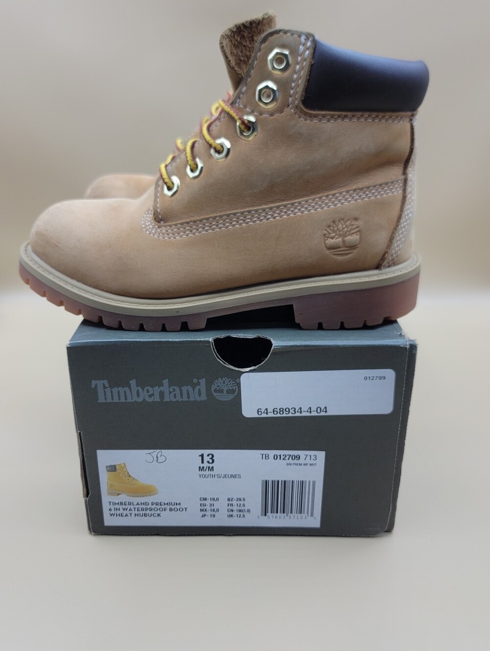 Timberland 6 inch Premium Toddler Kid's Boots Size 13C Wheat Brown Boy's Girl's